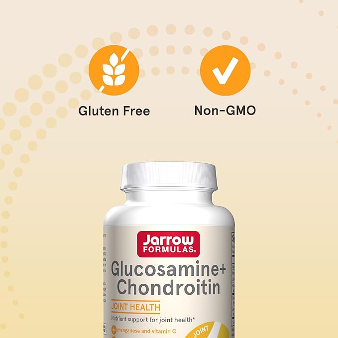 Jarrow Formulas Glucosamine + Chondroitin - 240 Capsules - Nutrient Support of Joint Health - With Vitamin C & Manganese - 60 Servings