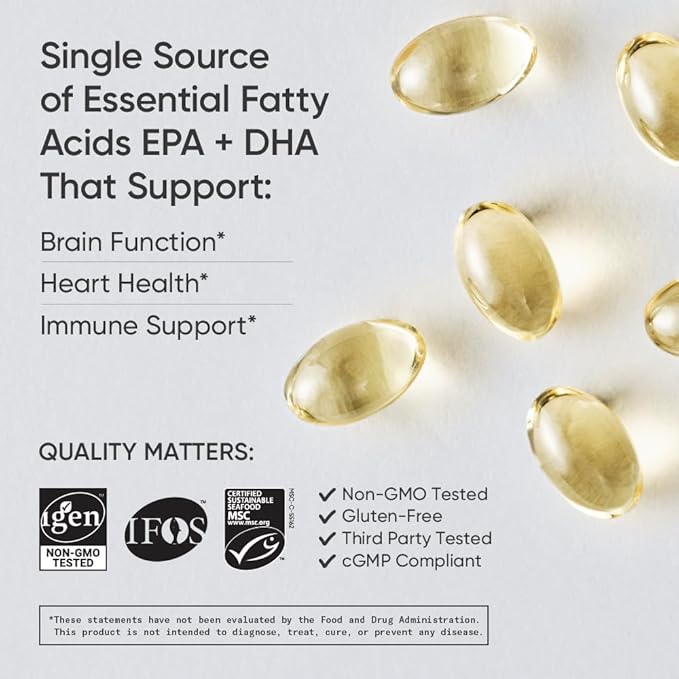 Sports Research Brain Health Large Pack with Fish Oil Mini-Softgels (Easy to Swallow) Omega-3 Fatty Acids from Wild Caught Alaska Pollock & Magtein Magnesium L-Threonate Supplement