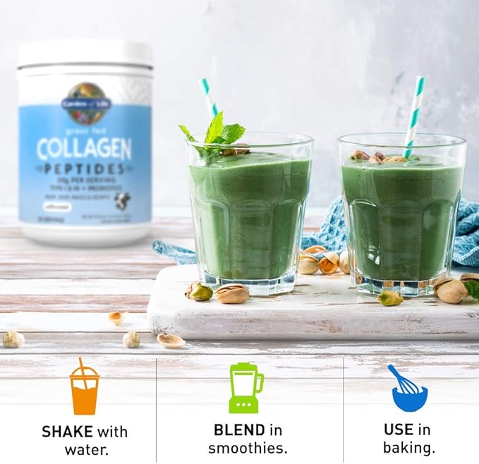 Garden of Life Grass Fed Collagen Peptides Powder Unflavored Collagen Powder for Women Men Hair Skin Nails Joints, Hydrolyzed Collagen Protein Supplements, Collagen for Women & Men, 28 Servings