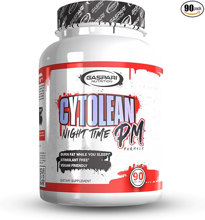 Gaspari Nutrition Cytolean PM: Nighttime Fat Burner with Melatonin Sleep Support, Stress Reduction, Stimulant Free, Vegan Friendly (90 Capsules)