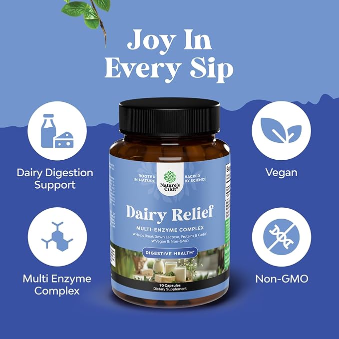Lactose Intolerance Pills 90 Days Supply - Fast Acting Dairy Digestive Enzymes - Dairy Relief Pills for Digestion, Bloating, Gas and Carb Protein - Digestion Supplement for Lactose Intolerance Relief