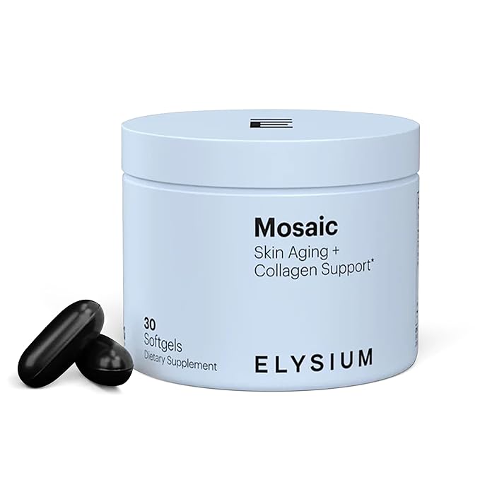 ELYSIUM Mosaic - Hyaluronic Acid Supplement - Clinically Proven - Fights Fine Lines & Skin Aging - Collagen Supplement - 30-Day Supply (Vegan Softgels)