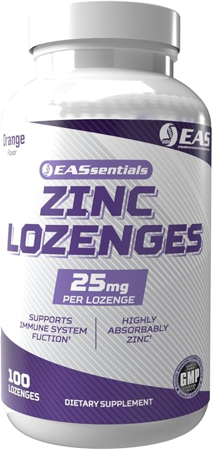 Zinc Lozenges | Highly Absorbable with No Fillers or Additives | Supports Immune Function | Gluten Free, Non GMO | 100 Lozenges (Orange Flavor)