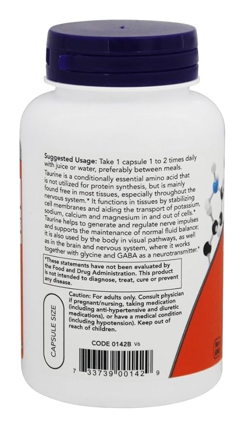 Now Foods: Taurine 1000 Milligram 100 Capsules