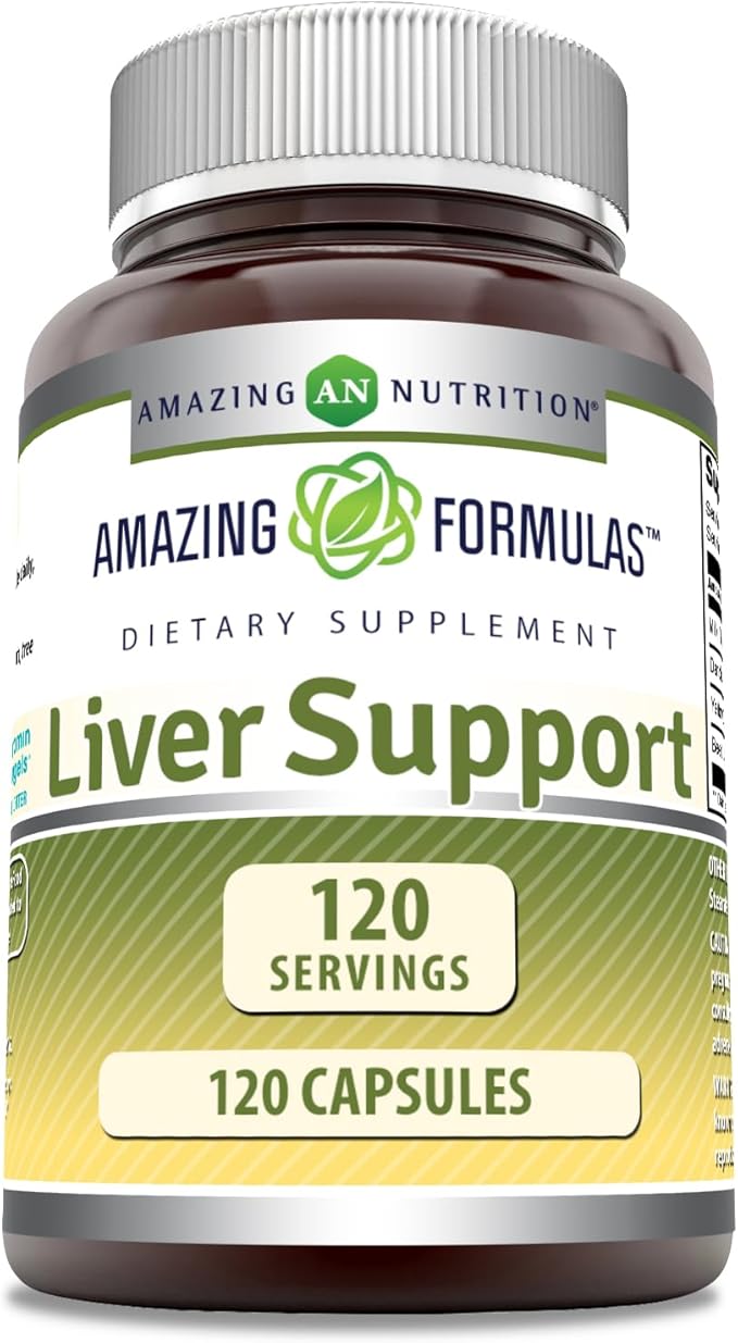 Amazing Formulas Liver Support | Natural Herbal Formula | Contains Milk Thistle, Dandelion Root, Yellow Dock Root & Beet Root | 120 Capsules | Non-GMO | Gluten-Free | Made in USA