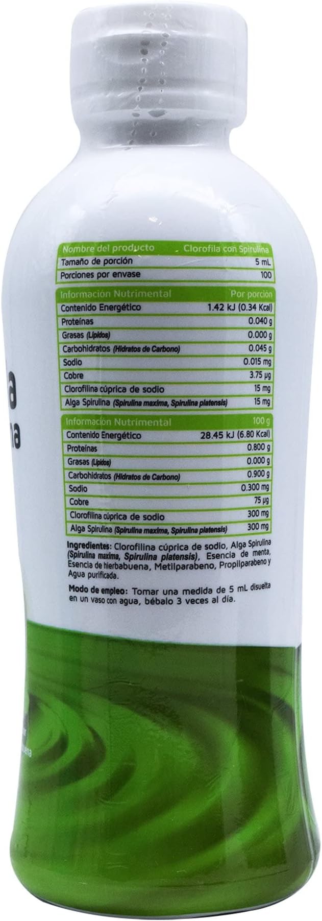 Vidanat Liquid Chlorophyll with Spirulina – Mint Flavor – 500ml (16.9 fl oz) – 100 Servings – Natural Detox & Cleanse, Immunity Support & Energy Booster