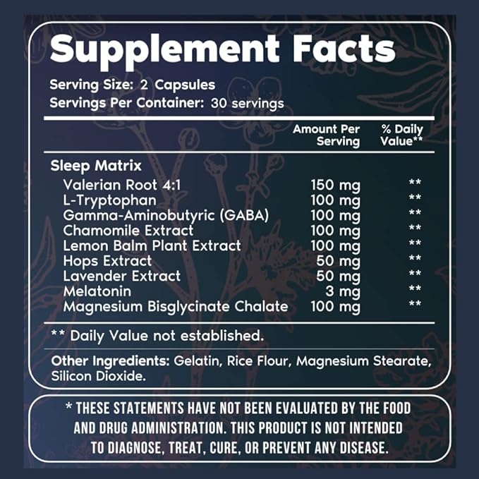 Primal Harvest 2 Pack, Primal Sleep, 120 Capsules with Valerian Root, L-Tryptophan, GABA, Chamomile, and Melatonin 3mg