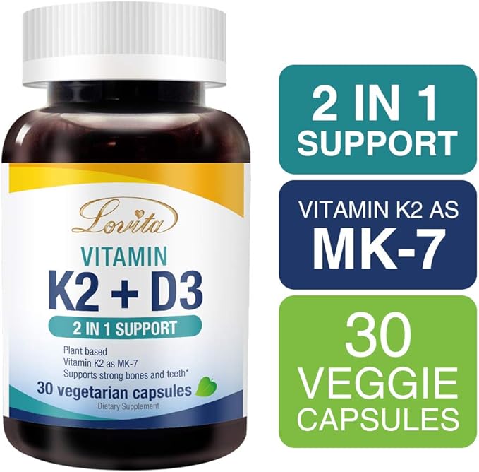 Lovita Cod Liver Oil & K2 D3 Dietary Supplement Bundle. Supports Better Nutrition & Overall Well-Being