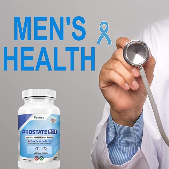 Prostate 911 Men’s Health Supplement - Saw Palmetto Support Prostate Function (60 Capsules)