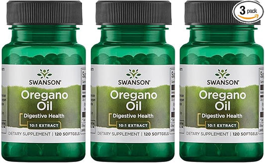Swanson Oregano Oil 10:1 Extract - Natural Supplement Promoting Digestive Health & Respiratory Support - Supports Gastrointestinal System & Urinary Tract Health - (120 Softgels, 150mg Each) (3 Pack)