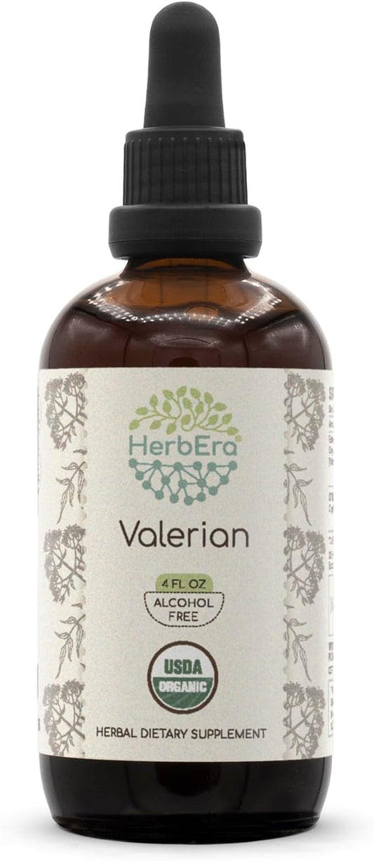 Valerian B120 USDA Organic Tincture | Alcohol-Free Extract, High-Potency Herbal Drops | Certified Organic Valerian (Valeriana officinalis) Dried Root (4 oz)