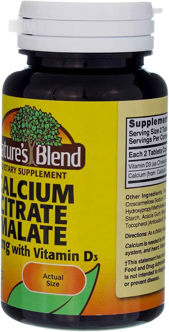 Nature's Blend Calcium Citrate Malate 500 mg Tabs, Unflavored, 60 Count