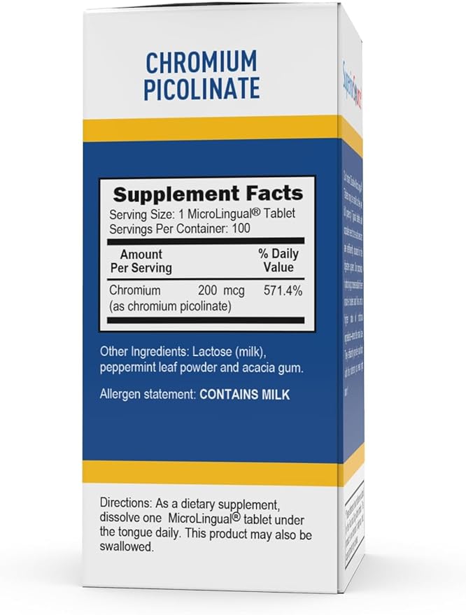 Superior Source Chromium Picolinate - Supplement Formula Supports Healthy Sugar Metabolism - 500 mcg, 50 Instant Dissolve Tablets
