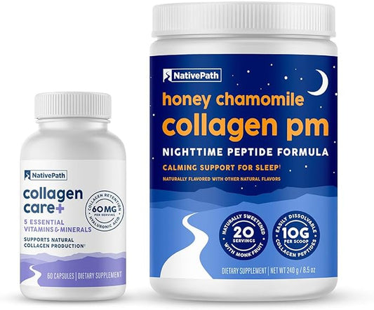 NativePath Collagen Duos - Honey Chamomile Collagen PM, Collagen Care+