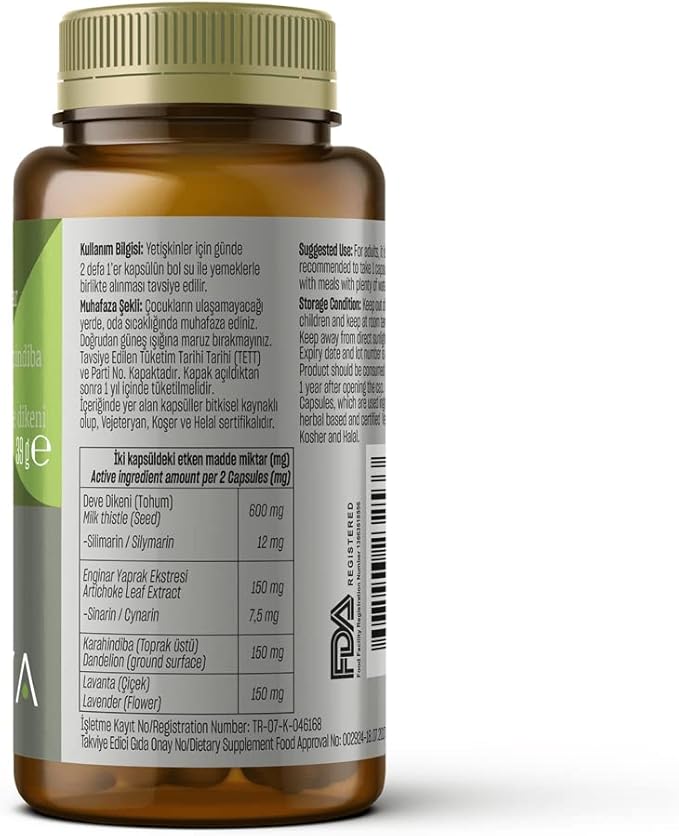 ADM - Artichoke - Dandelion - Milk Thistle - Special Blend for Liver Detox - Veg Caps - Promotes Healthy Liver Balance