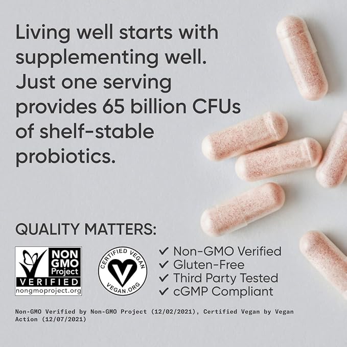 Sports Research Probiotics with Prebiotics & Cranberry | Women's Probiotic Blend with 65 Billion CFU at Expiration | Gluten Free, Non-GMO Verified & Vegan Certified (30 Count)