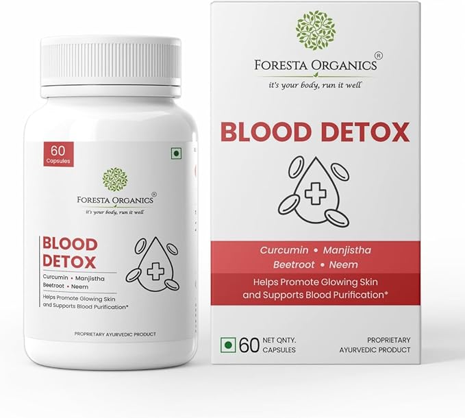 Blood' Detox Ayurvedic Natural Extracts of Neem, Curcumin, Betroot & Manjistha- 60 Count (Pack of 1)
