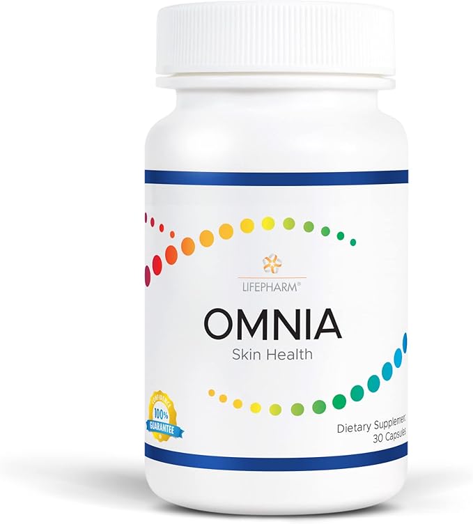 Omnia - Skin, Hair, and Nails Supplement - Triple Acting Complex for Healthy and Glowing Skin - Features a Natural Blend of Vitamins, Minerals, Collagen and Other Superfoods - 30 Capsules
