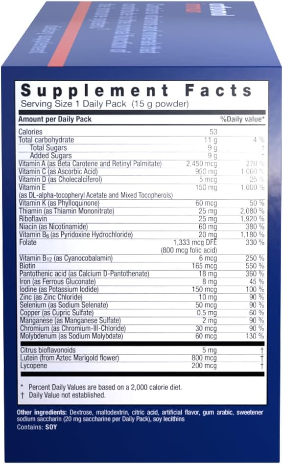 Orthomol Immun Powder, Immune Support Supplement, 30-Day Supply, Vitamins A, B, C, D, E, Zinc, Iodine