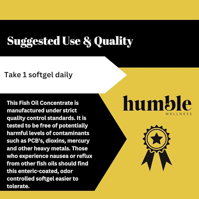 Humble Ultra Omega - High Strength Fish Oil Supplement | Double Concentration DHA & EPA
