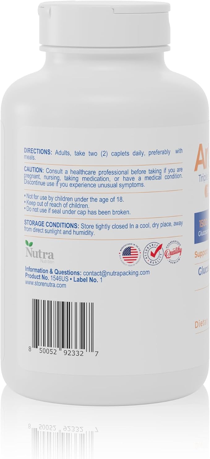ArthriFlex Glucosamine Chondroitin MSM – Triple Strength Joint Support – Chondroitin Sulfate & MSM – Move Free & Heal and Soothe Arthritis Supplement – 120 Caplets for Mobility & Flexibility