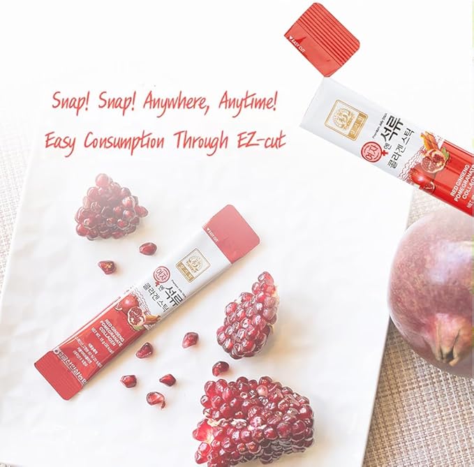 Korean Beauty Baekje Geumsan Women's Pomegranate Collagen Jelly Stick 5.1oz / 30 Count (5 Pack)