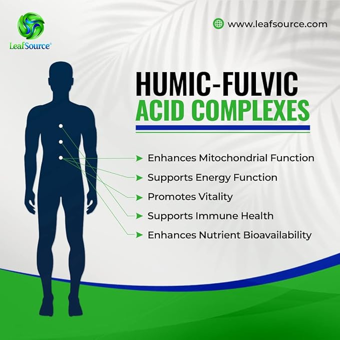 Humic Fulvic Acid Liquid 2oz Trace Minerals with Electrolytes Collagen Vitamins Superior Humic to Fulvic Ratio More Energy Gut Health Joint Health Immune Support Hydration 180 serv