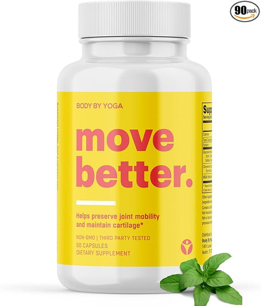 Move Better - Natural Joint Supplements For Women and Men | Supports Mobility, Cartilage Repair, and Joint Health | Fast Acting MSM Chondroitin & Glucosamine Joint and Knee Supplements | 90 Capsules