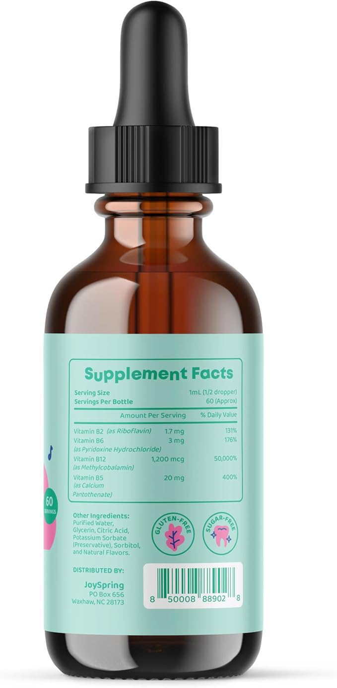 JoySpring Back to School Bundle - Sugar-Free Liquid Vitamin C & Zinc, B Complex & Vitamin C Drops | Kids Vitamins Naturally Sourced, Non-GMO, Non-Alcoholic Formula, Immunity Health Support | Vegan