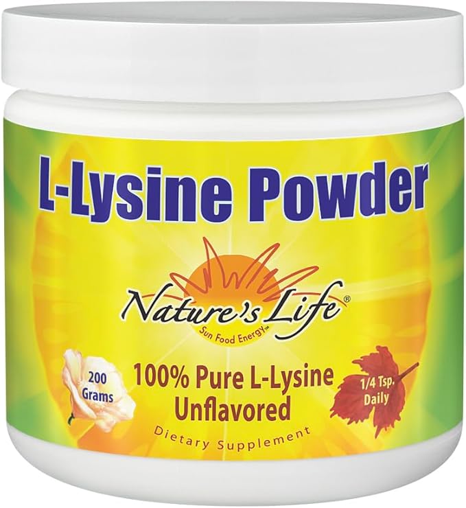 Nature's Life L-Lysine Powder | Helps Support Healthy Immune Function | 100% Pure Natural L-Lysine | Vegetarian, Unflavored, No Sugar | 460 Servings