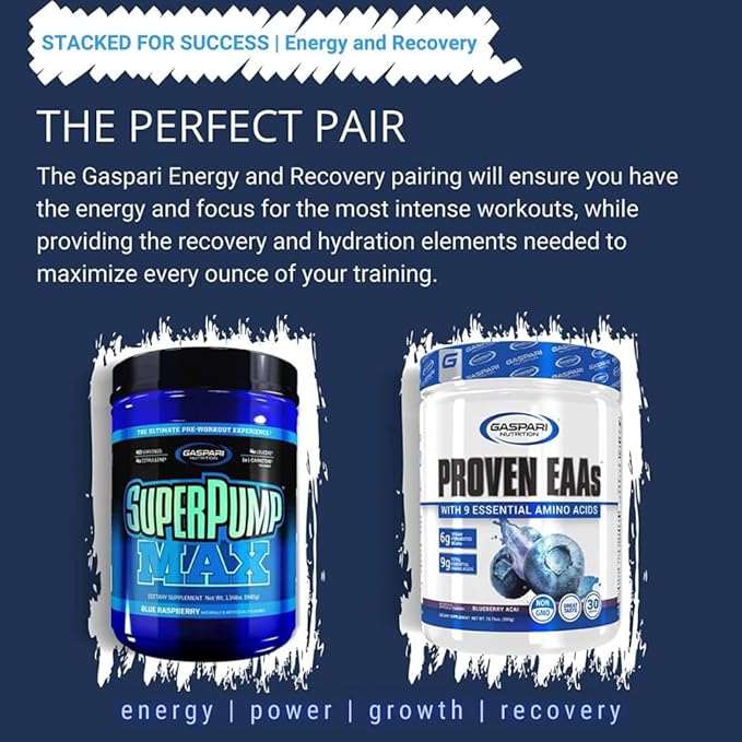Gaspari Nutrition Proven EAAs, Vegan Fermented EAAs, Enhances Recovery & Replenishes Electrolytes, Non GMO (30 Servings, Blueberry Acai)