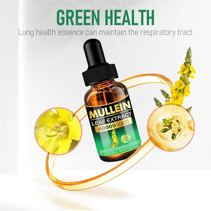 Centrum Mullein Drops for Lungs - Lung Cleanse - Leaf Extract - Herbal Supplements - Powerful Mullein for Immune Support,Detox & Respiratory Support (2 fl oz (Pack of 1))