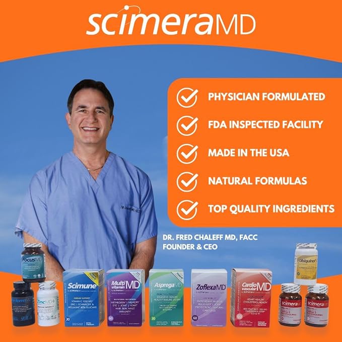 ScimeraMD® KrillOilMD Antarctic Krill Oil Omega 3 DHA EPA Supplement with Astaxanthin for Heart, Brain, and Joint Support, 60 CT