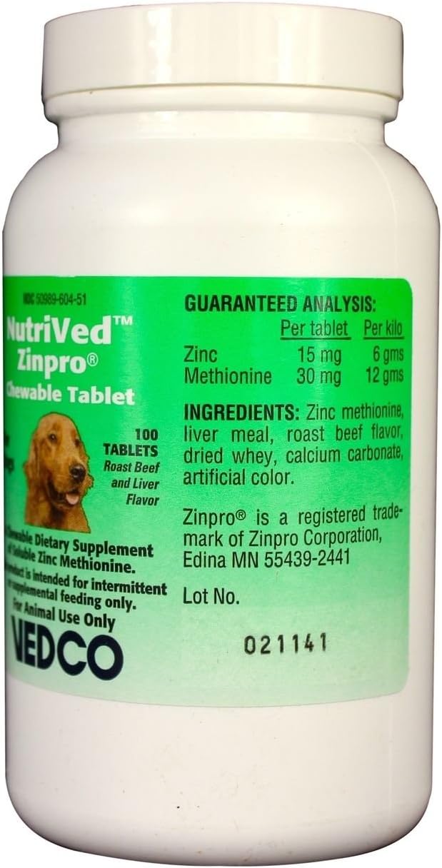 NutriVed ZinPro Chewable Tablets for Dogs (100 count)