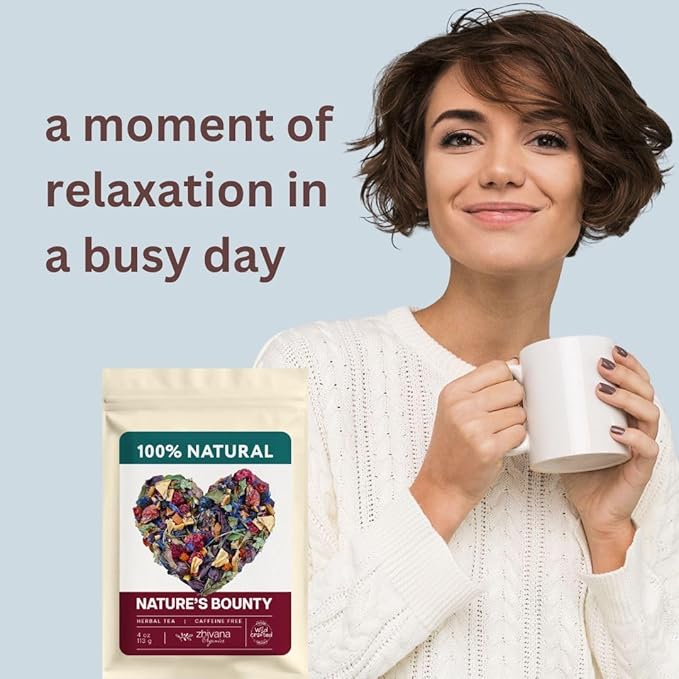 Raspberry Tea with Cornflower, Rosehip & Hibiscus – Caffeine-Free Loose Leaf Fruit Tea – Summer Herbal Infusion with Wild Berries – 4oz