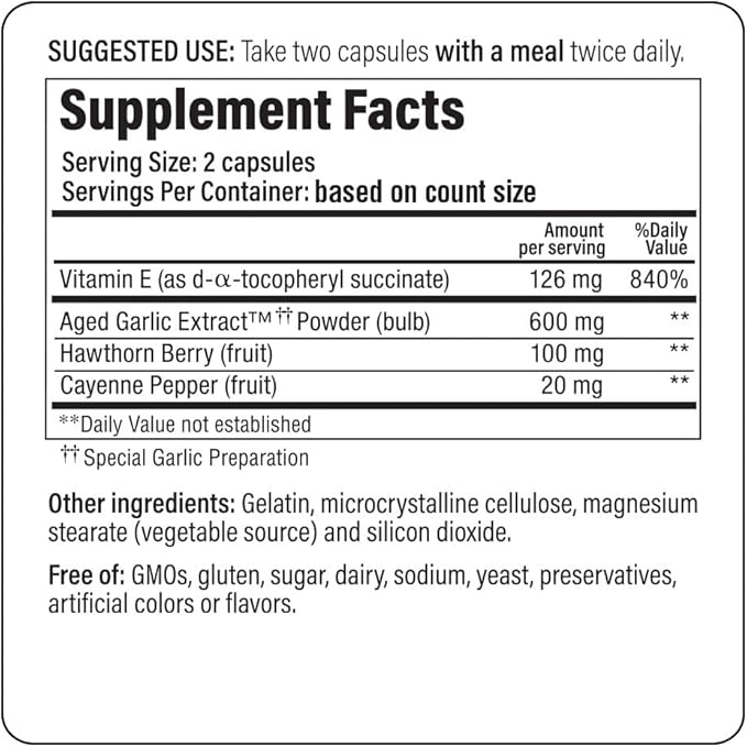 Kyolic Aged Garlic Extract Formula 106, Circulation Health, 300 Capsules (Packaging May Vary)