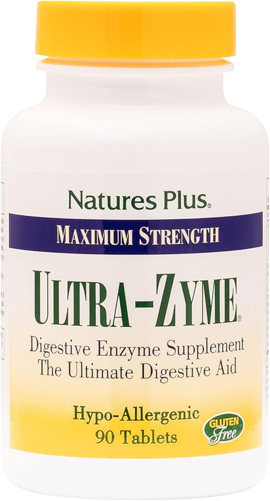 Natures Plus Ultra-Zyme - 90 Tablets - Enzyme Supplement to Support Healthy Digestion - Gluten Free - 45 Servings