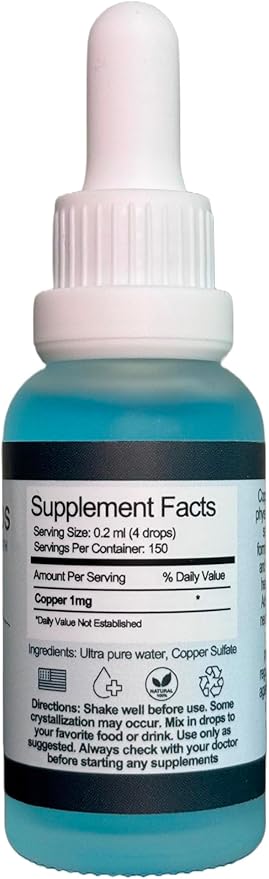 | Copper Supplement Tincture | Pure, Organic, Vegan | Health Supplement