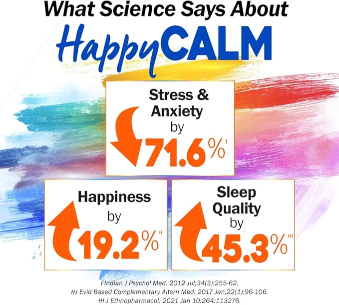 LABO Nutrition Happy Calm with KSM-66 Ashwagandha, Saffron Extract and Black Pepper Extract for Stress, Cognitive Health, Immune Boost, Quality Sleep, 5% Withanolides, 90 Vegan Capsule
