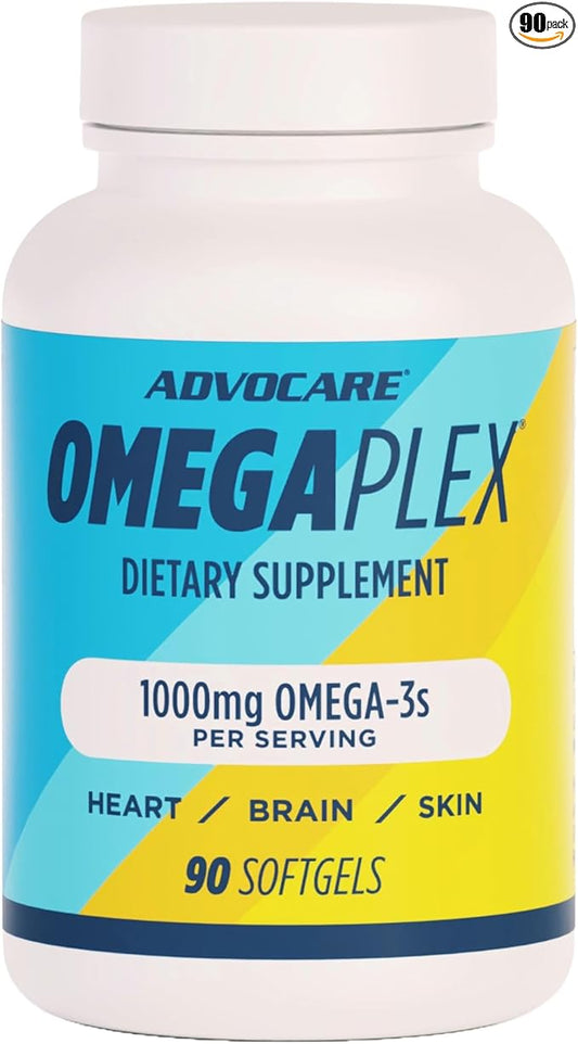 AdvoCare Omegaplex Dietary Supplement - Omega 3 Supplement with DHA & EPA - Essential Fatty Acid to Support Immune, Metabolism & Heart Health* - Aids Healthy Skin, Nails & Hair - 90 Softgels