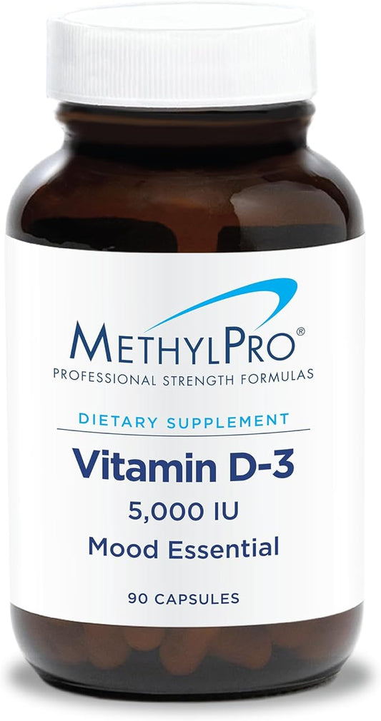 MethylPro Vitamin D3 5000 IU - Vitamin D Supplements with 125mcg of VIT D3 - Support Healthy Brain Function and Nutritional Status - Pairs Well with L-Methylfolate (90 Capsules)