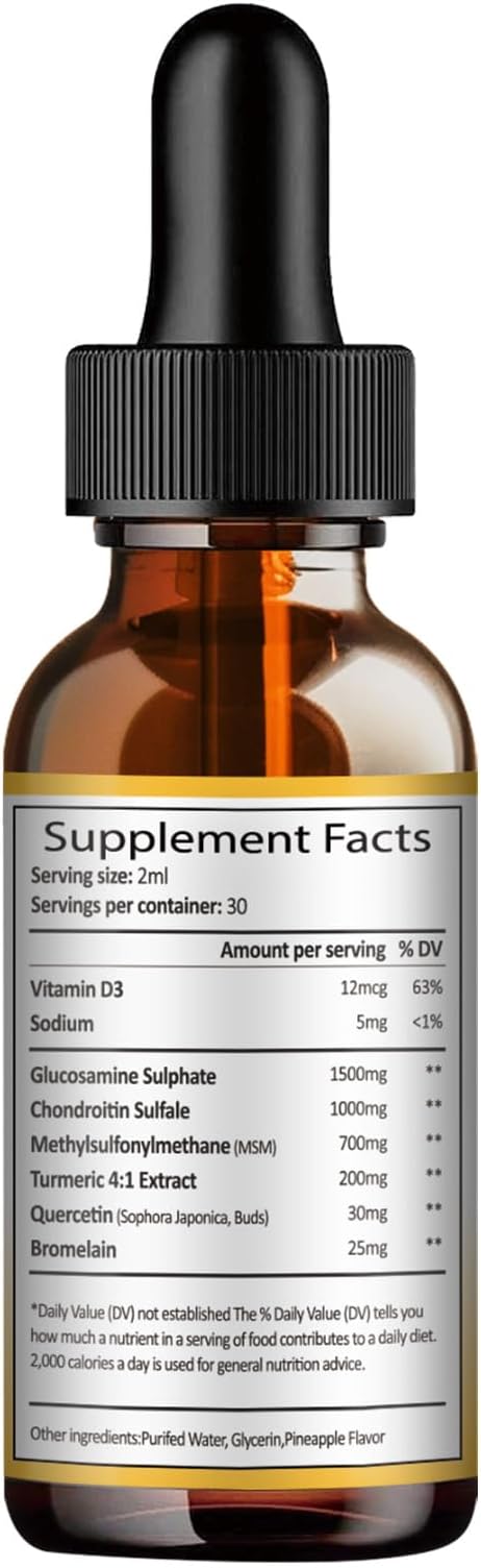 (2 Packs) Glucosamine Chondroitin MSM Support Joint Health - Chondroitin Sulfate Supplement Turmeric, Quercetin, Bromelain, MSM Oil