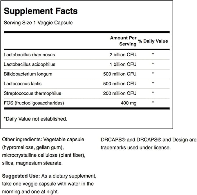 Swanson Probiotic Complex 4.2 Billion CFU 5-Strain Digestive Health Fat Metabolism Satiety Prebiotic FOS Complex Supplement 120 Veggie DRcaps