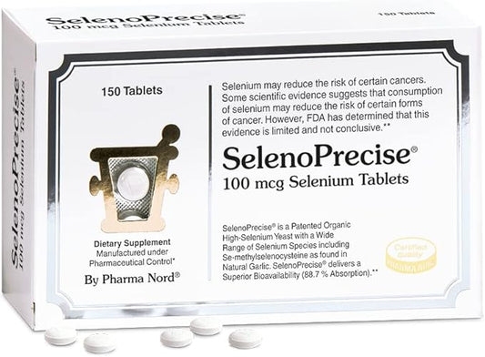 SelenoPrecise | World's Only Pharmaceutical-Grade Organic Selenium Supplement | Guaranteed 88.7% Absorption | Thyroid Support, Immune System, Prostate Protection & Heart Health | Selenium 100 mcg tabs
