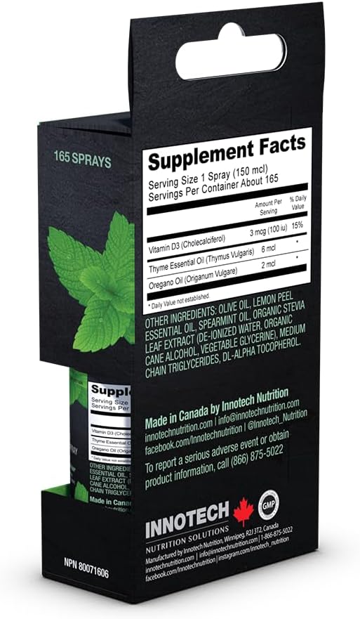 Click Image to Open expanded View INNOTECH Nutrition: Colflex Oregano Throat Spray, Arctic Mint - 25 ml