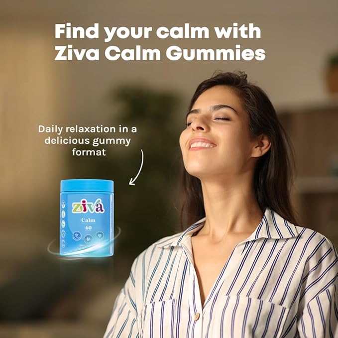 Ziva Calm Gummies – Potassium Citrate & Magnesium Citrate Supplement for Relaxation, Stress Relief & Muscle Support – 60 Count