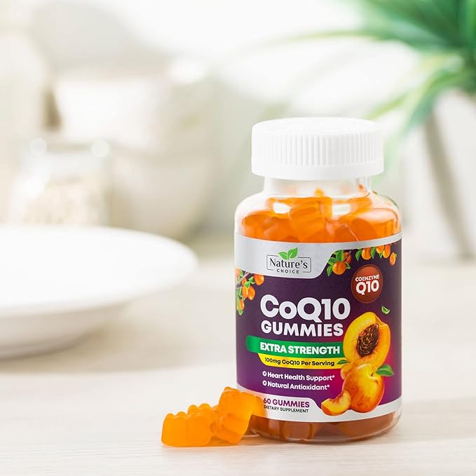 CoQ10 100mg Gummies - 3X Better Absorption, Antioxidant for Heart Health Support & Energy Production, Ultra Coenzyme Q10 Vitamins, Co q 10 Supplement, Dietary Supplement, Non-GMO - 60 CoQ10 Gummies