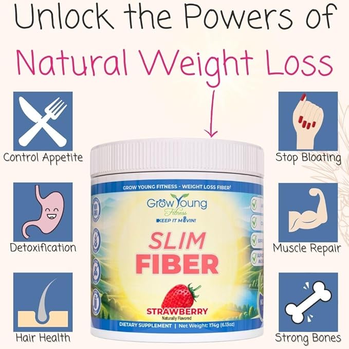 Grow Young Fitness Slim Fiber Supplement and Daily Probiotic Supplement and Chocolate Collagen Protein - Joint, Bone, and Digestion Support for Elderly