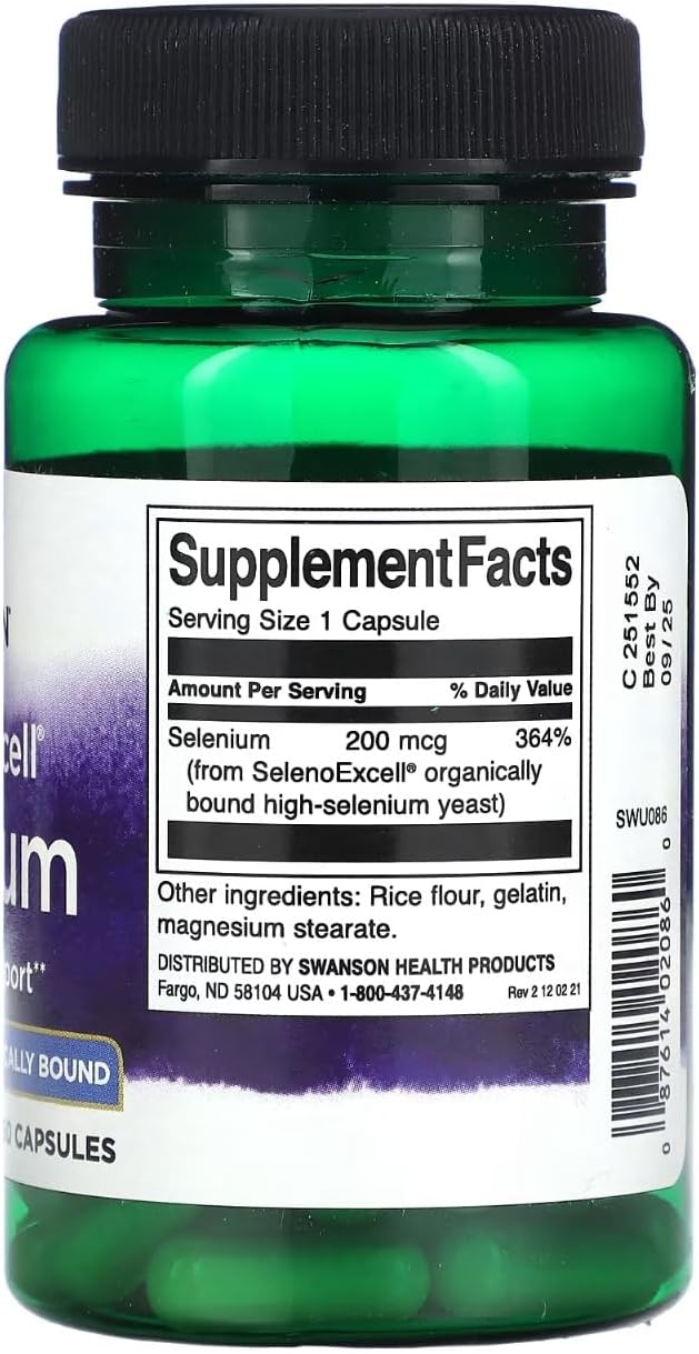 Swanson Selenoexcell Selenium 200 mcg 60 Capsules