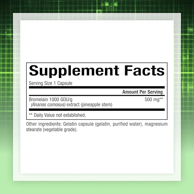 Natural Factors, Bromelain 500 mg, Enzyme Support for a Healthy Digestive System, 180 Capsules.